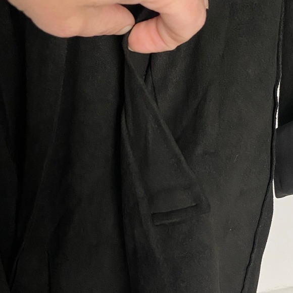 KUT FROM THE KLOTH Faye Faux Suede Open Jacket Black Womens Size Medium - Picture 6 of 11